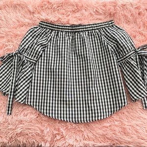 Gingham Off the Shoulder Top